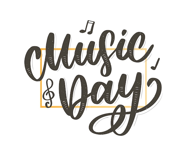 Vector world music day lettering