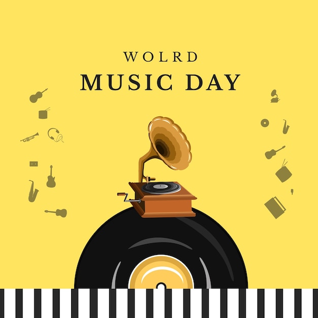 Векторная иллюстрация Всемирного дня музыки