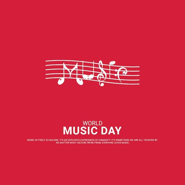 Всемирный день музыки с иллюстрацией музыкальных инструментов бесплатный вектор