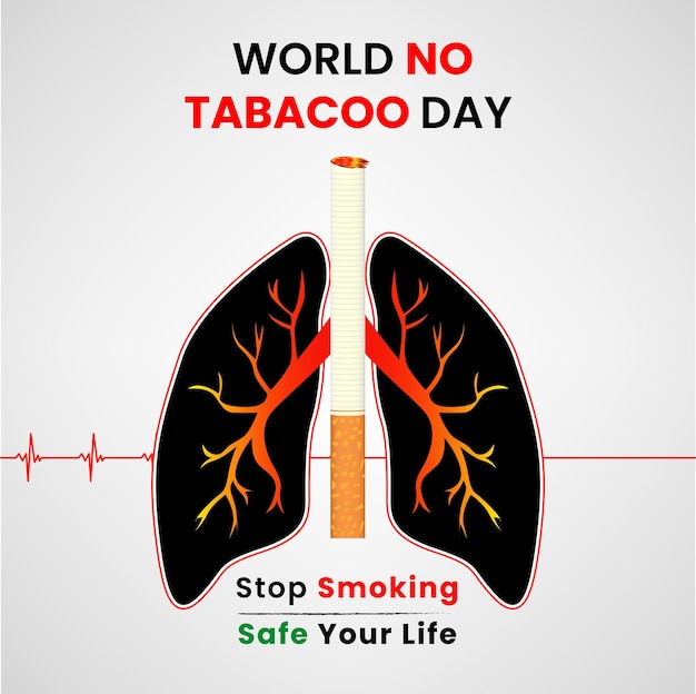 World No Tabacoo Day and Black Lungs Design