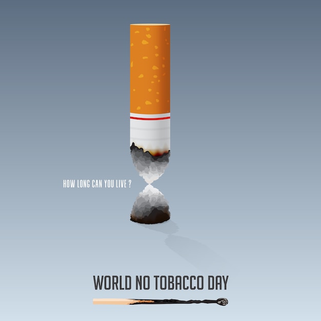 Vettore giornata mondiale senza tabacco, 31 maggio poster non fumatori.