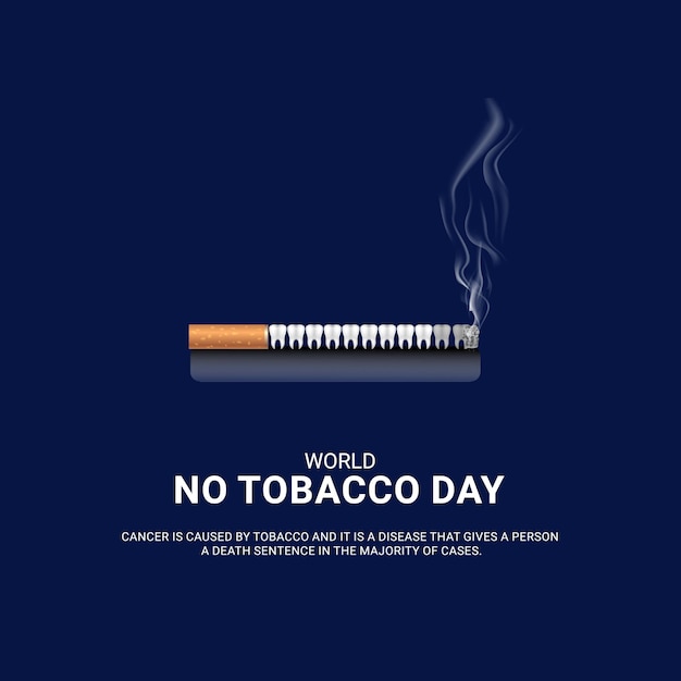 World no tobacco day cigarette and teeth free vector