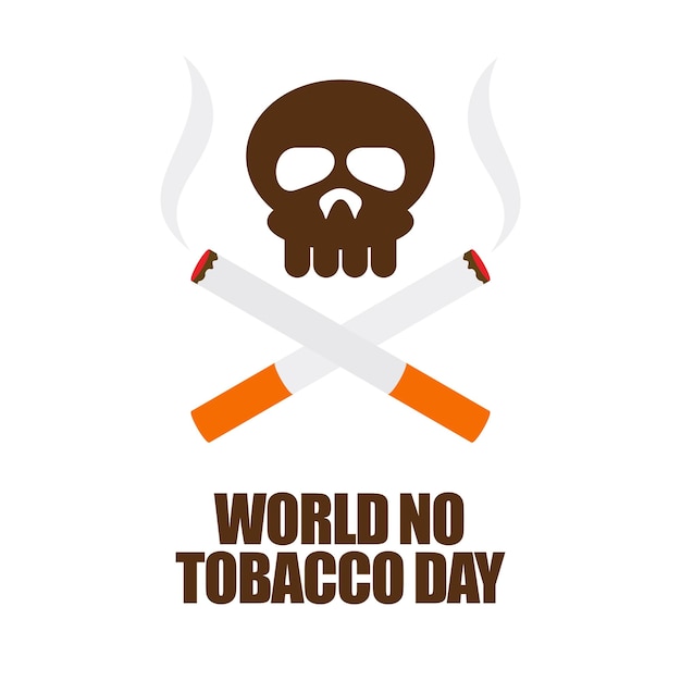 Poster o banner del modello di concetto della giornata mondiale senza tabacco illustrazione vettoriale sfondo del concetto della giornata mondiale contro il tabacco