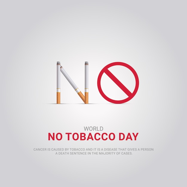 Design creativo per la giornata mondiale senza tabacco per i social media