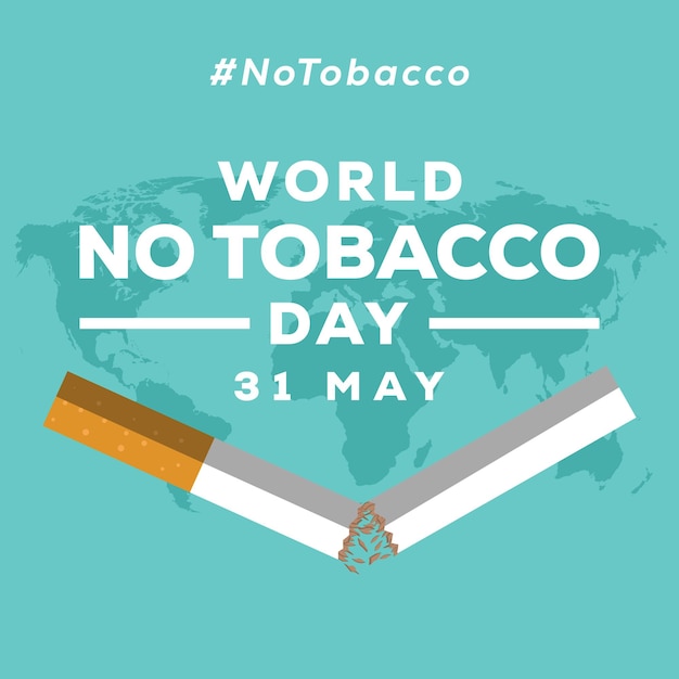 Vector world no tobacco day flat design illustration