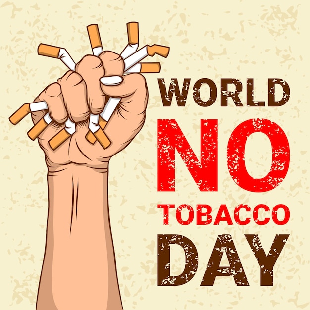 World no tobacco day hand drawn illustration