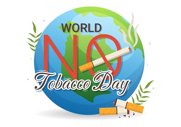 World No Tobacco Day Illustration of Stop Smoking and Harm the Lungs in Hand Drawn Templates