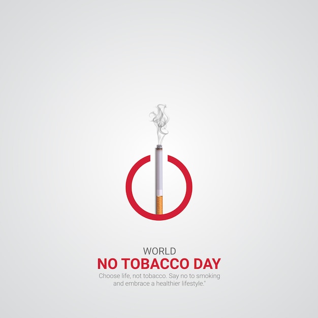 Giornata mondiale senza tabacco (world no-tobacco day) - 31 maggio - pubblicità creativa - illustrazione 3d vettoriale