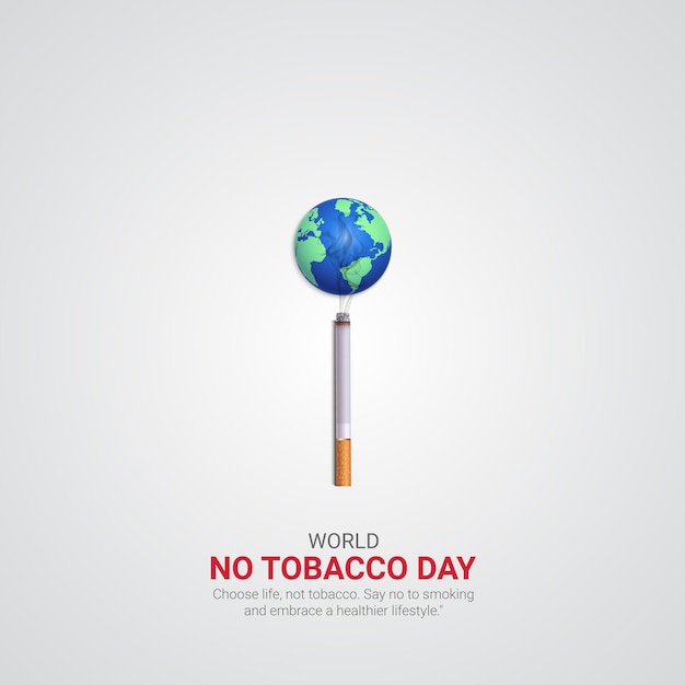 Всемирный день без табака (World No-Tobacco Day) - 31 мая, 2019 г. Векторная 3D-иллюстрация.