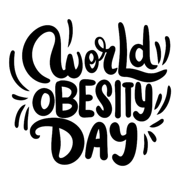 World Obesity Day text banner in black color Handwriting World Obesity Day inscription isolated on