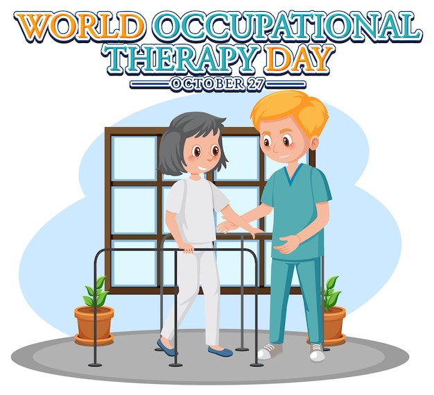 World occupational therapy day text design