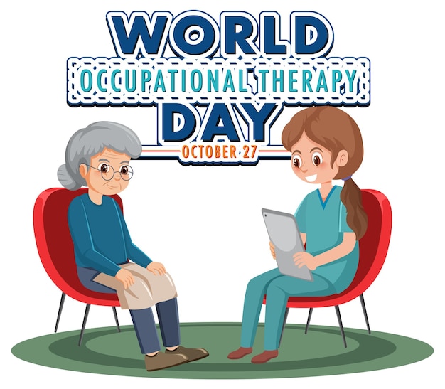 World occupational therapy day text design