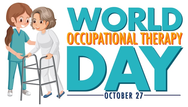 World occupational therapy day text design