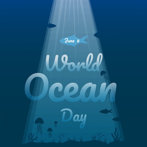 Vector world ocean day illustration