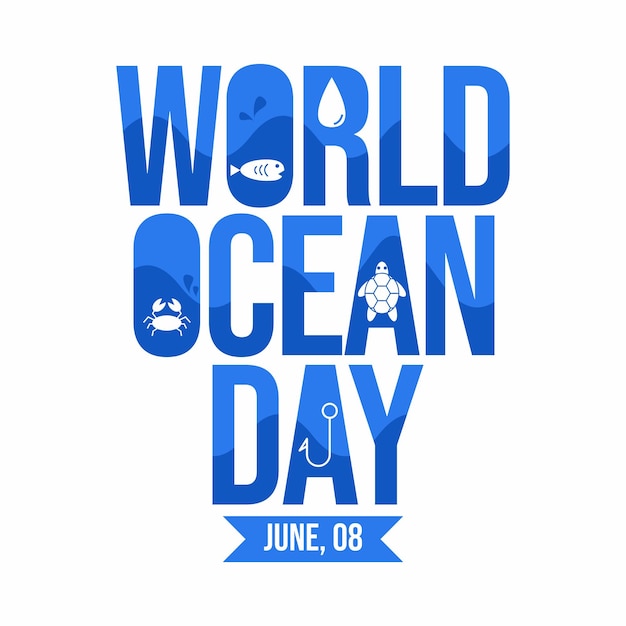 World ocean day illustration