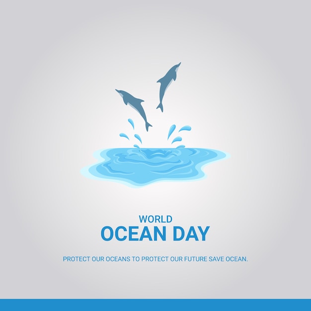 World Ocean Day-ontwerp voor creatieve advertenties op sociale media