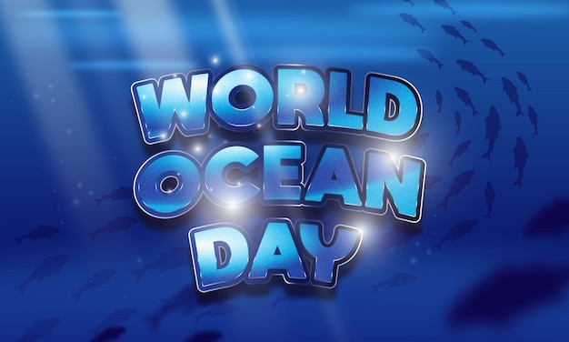 World ocean day teksteffect bewerkbaar