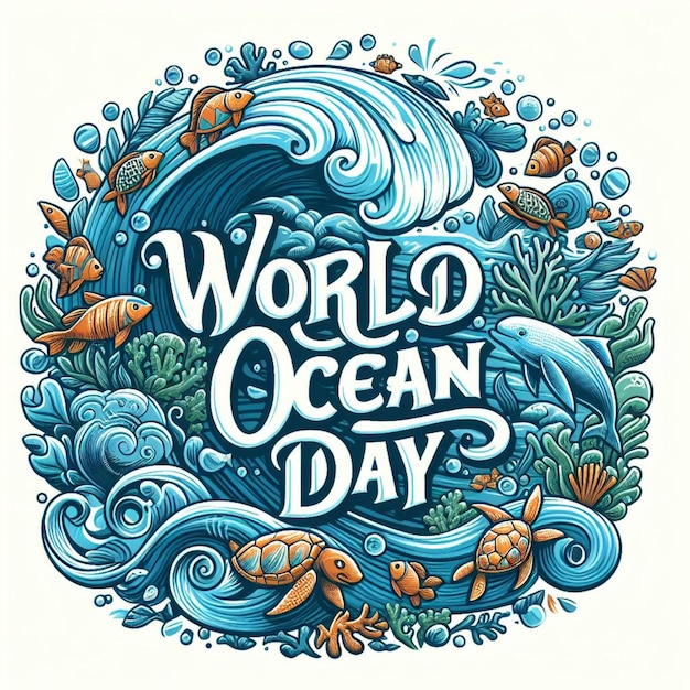 world ocean day vector