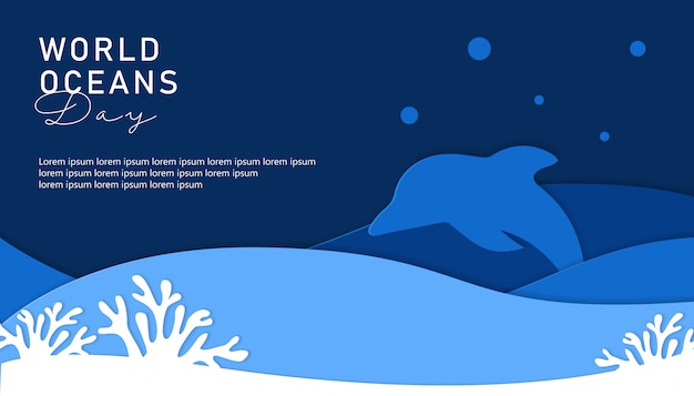 Vector world oceans day background design