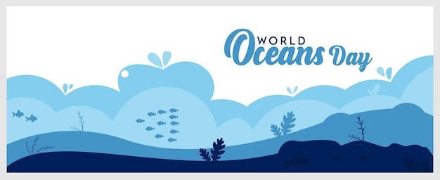 world oceans day banner background