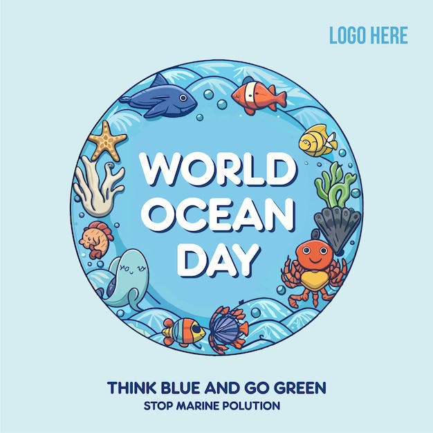 world oceans day illustration