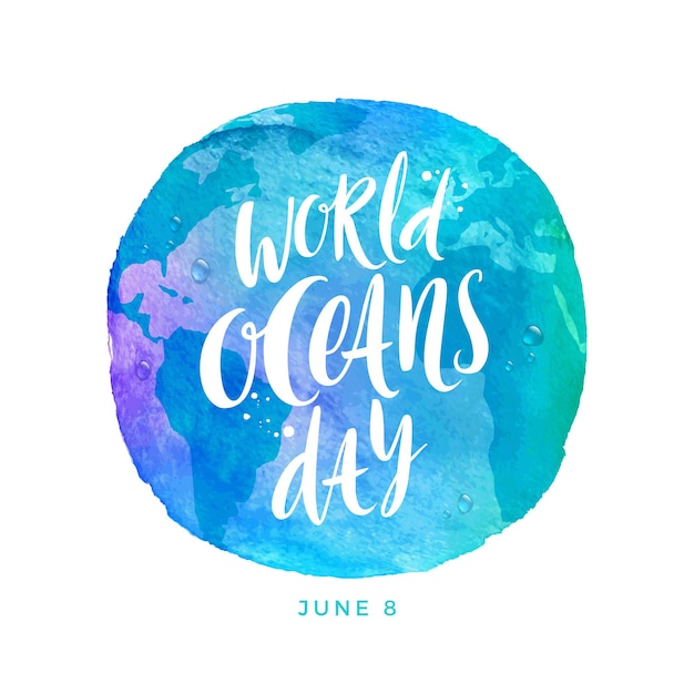 World oceans day illustration