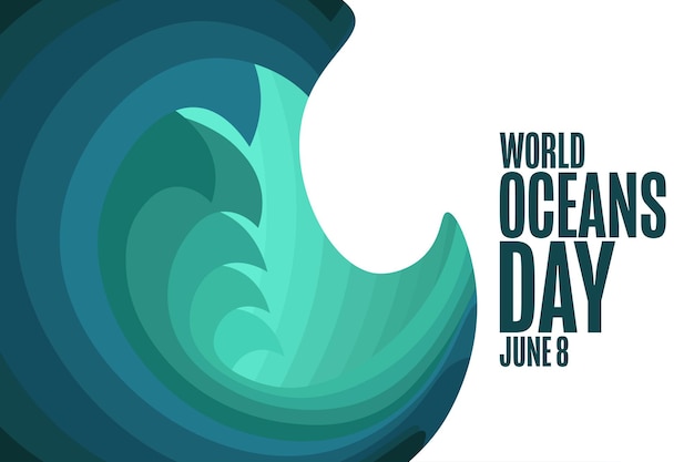 World oceans day. june 8. holiday concept. template for background, banner, card, poster with text inscription. vector eps10 illustration.