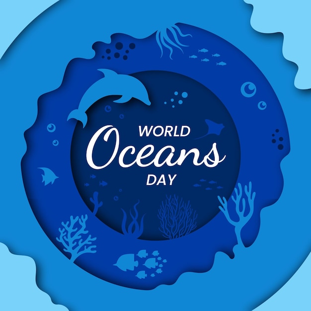 World Oceans Day with Paper Style