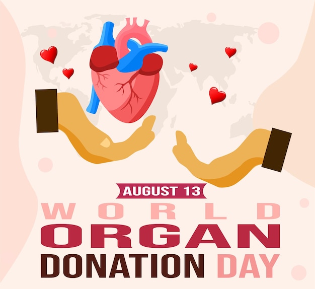 World Organ Donation Day on August 13 template for banner poster and card