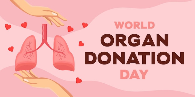 world organ donation day horizontal banner illustration