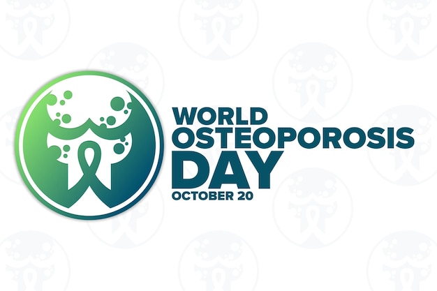 Vettore giornata mondiale dell'osteoporosi 20 ottobre modello di concetto di vacanza per poster di carta banner di sfondo con iscrizione di testo illustrazione vettoriale eps10