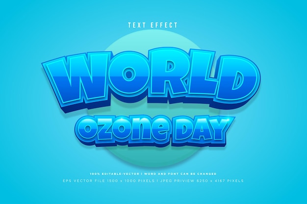 World ozone day 3d text effect on tosca background