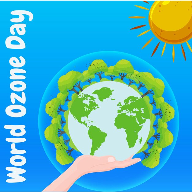 World ozone day 3d vector