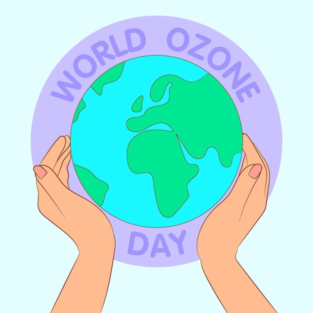 Illustrazione creativa della giornata della terra per la giornata mondiale dell'ozono