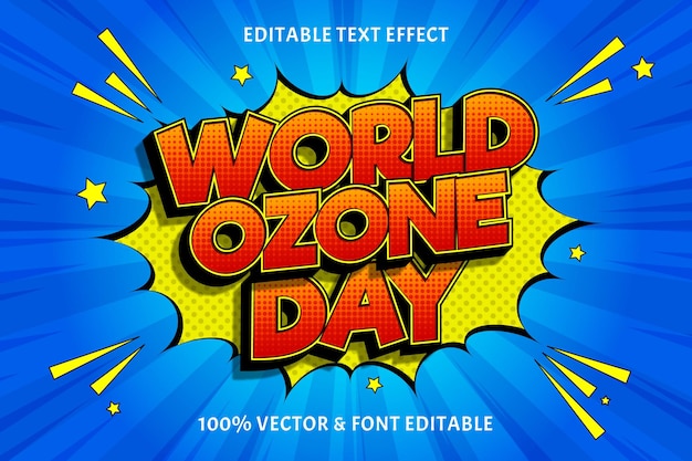 World ozone day editable text effect