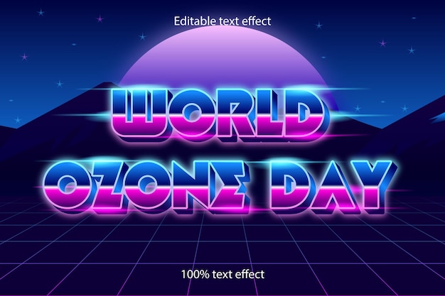 World ozone day text effect