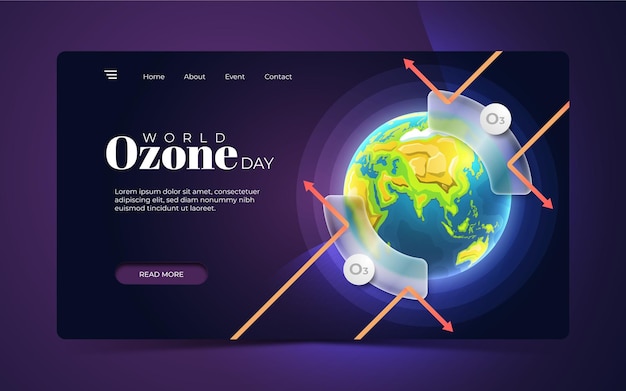 Vector world ozone day web landing page banner