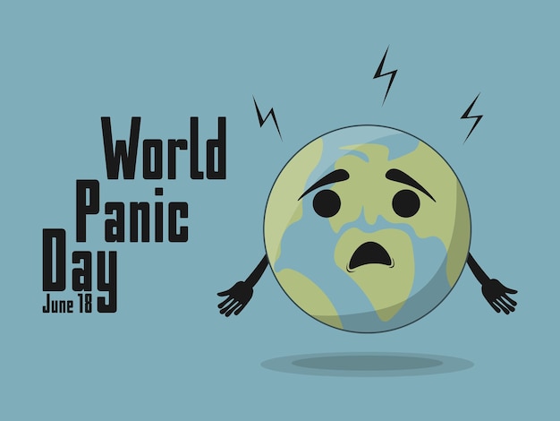 world panic day june 18 stress holiday concept background