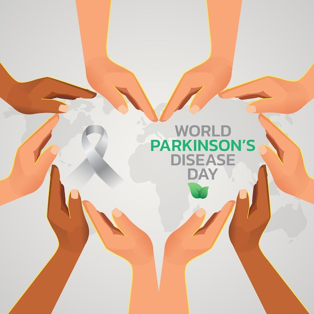 背景バナーカードの世界パーキンソン病の日の休日のコンセプトテンプレート