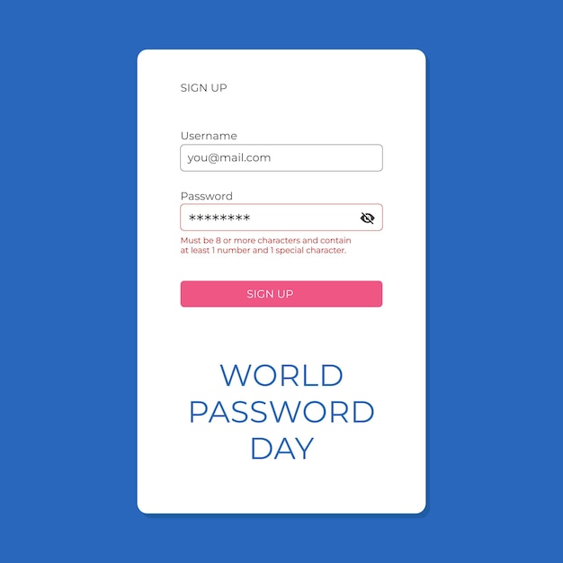 Vector world password day banner design template