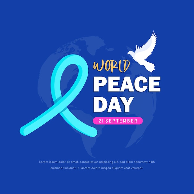 Giornata mondiale della pace 21 settembre celebrazione della giornata della pace con ornamento astratto di design colomba
