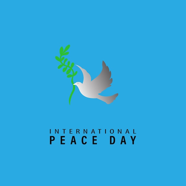 Vector world peace day greeting card illustration international social help concept paper origami dove