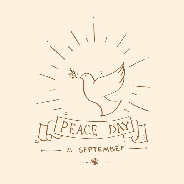 World peace day poster white dove bird symbol