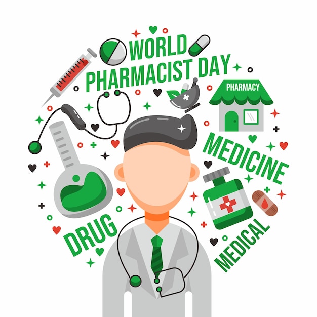 World pharmacist day illustration design