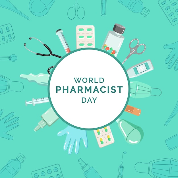 World pharmacist day illustration