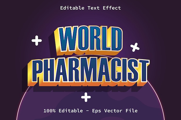 Premium Vector | World pharmacist day text effect