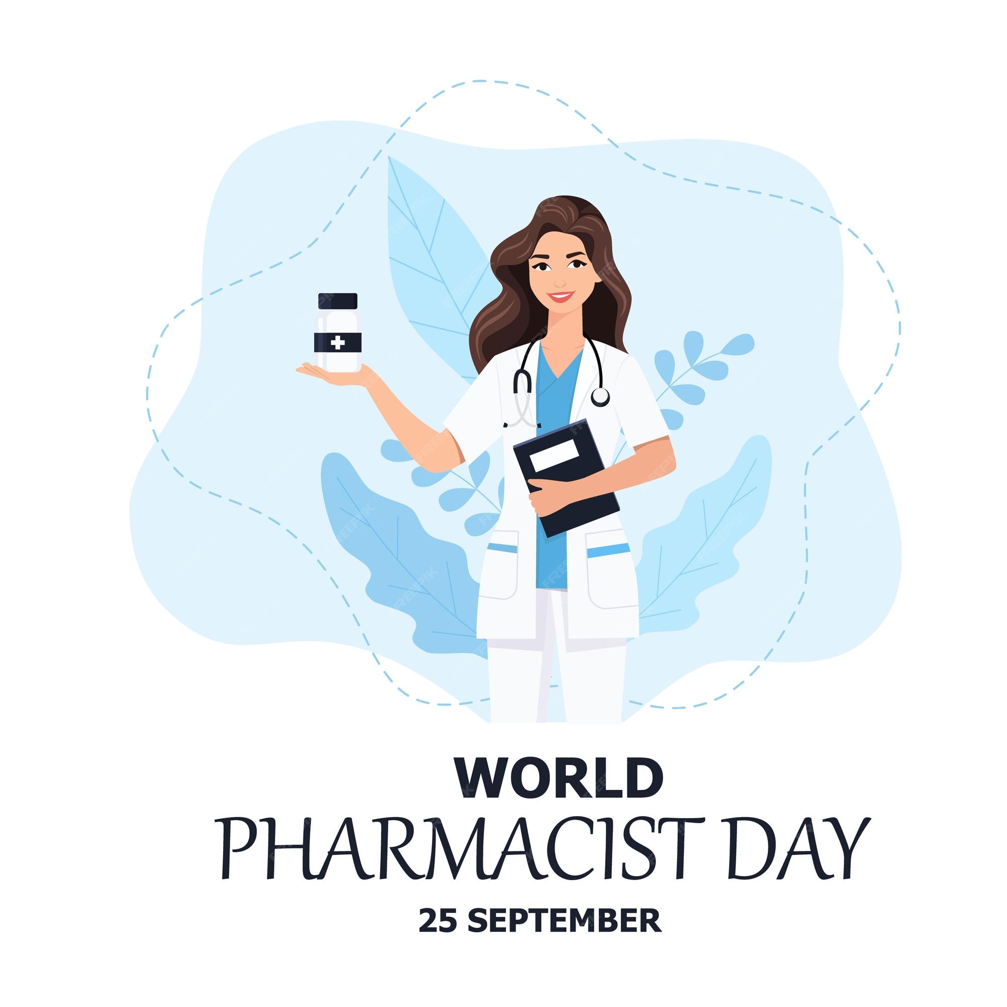 Premium Vector World pharmacists day which is held on september 25th doctor medicine and pills
