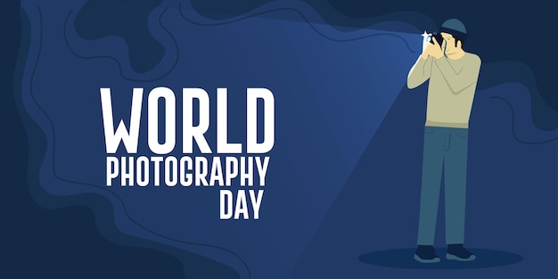 World photography day celebration concept Web banner and poster design vector illustration