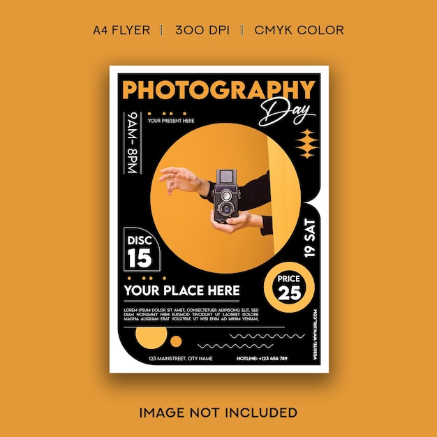 Vector world photography day flyer