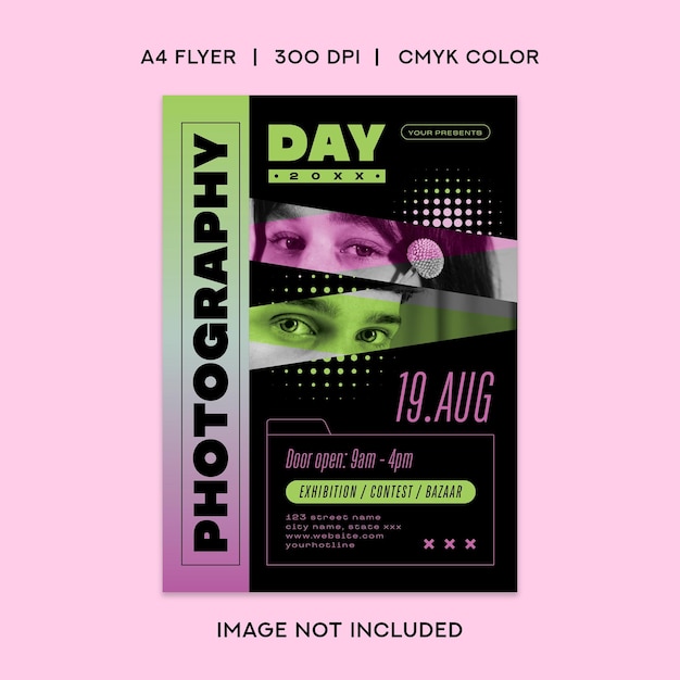 Vector world photography day flyer